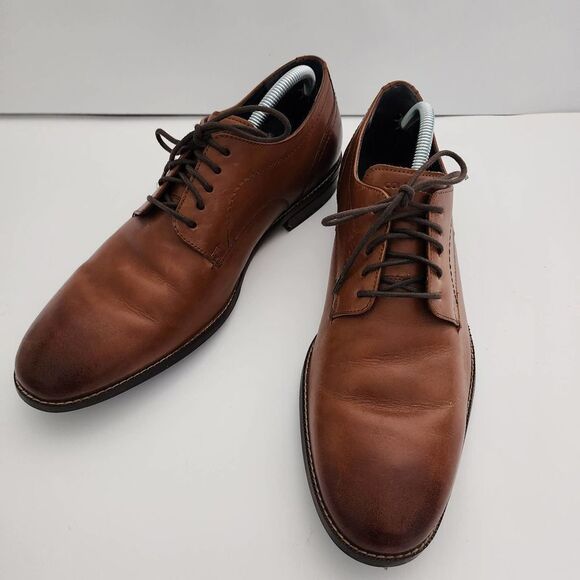 Cole Haan Shoes Brown Leather Grand OS Lenox Hill Oxford‎ Plain ToeMens 10.5 - Picture 1 of 8